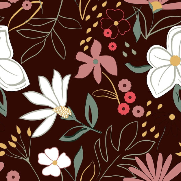 PSD floral leave pattern design artwork for multipurpose usages