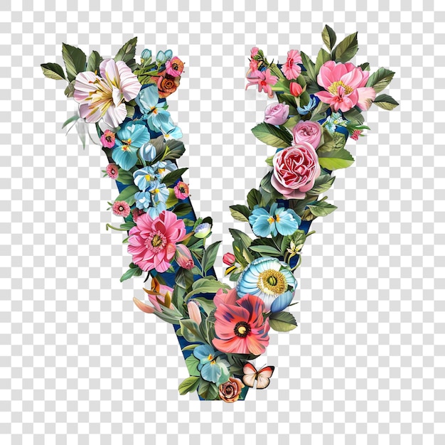 PSD floral letter von transparent background