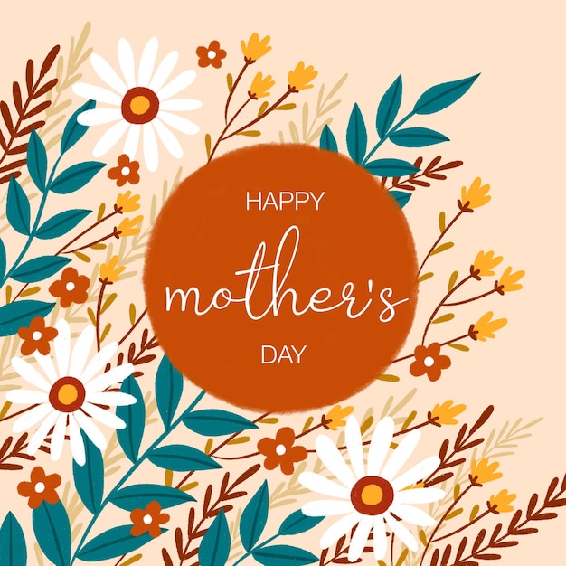 PSD floral mother's day illustration