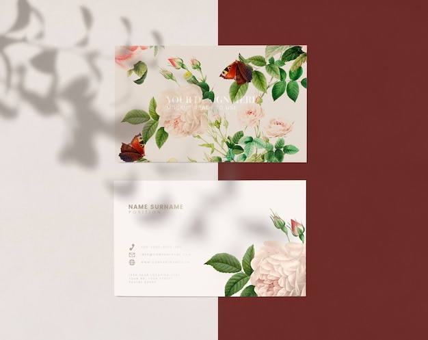 Floral name card design