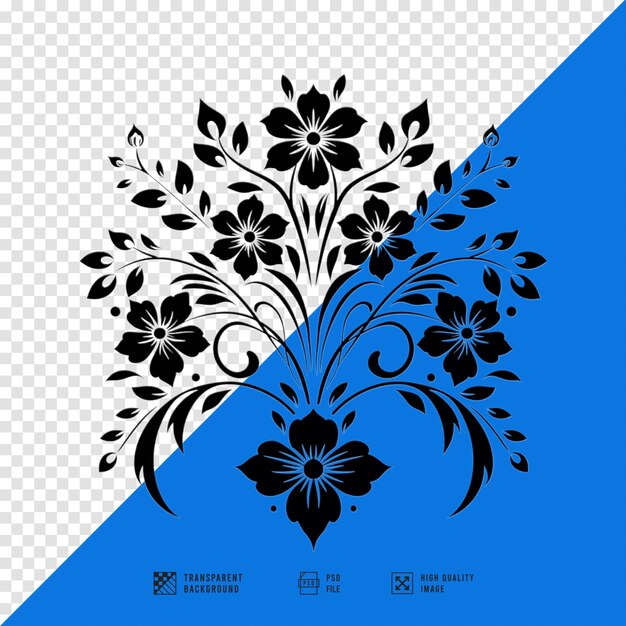 PSD floral ornament vector art without hd quality background