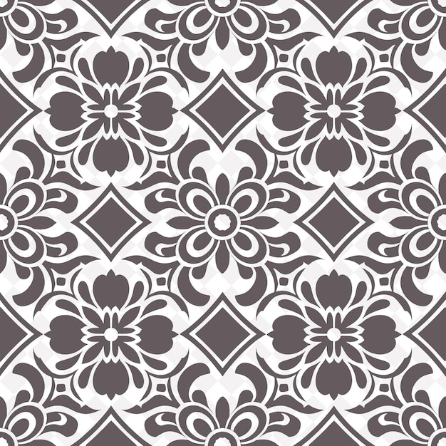 floral pattern on a gray background vector art illustration