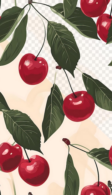 PSD a floral pattern with cherries on it