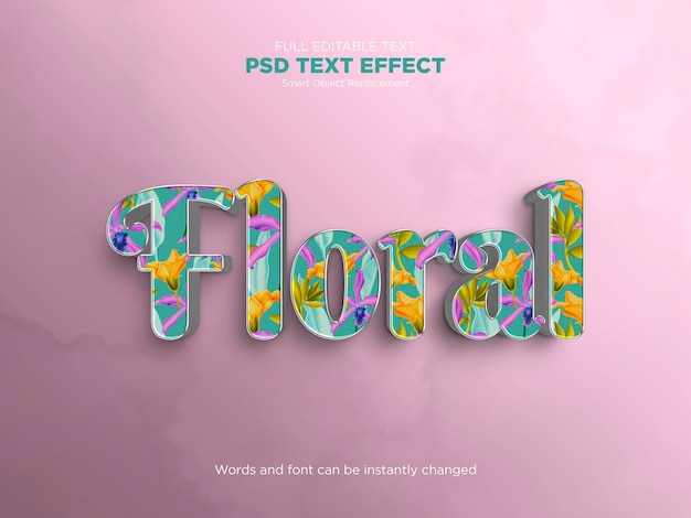 Floral text effect