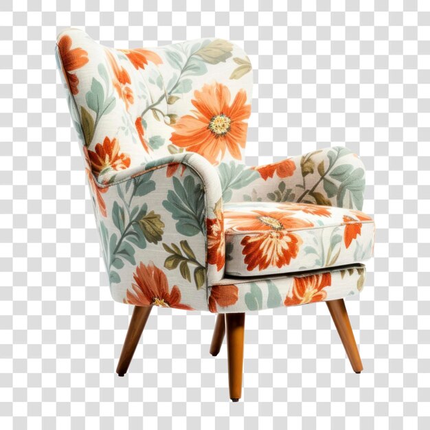 PSD floral upholstered armchair with flowers