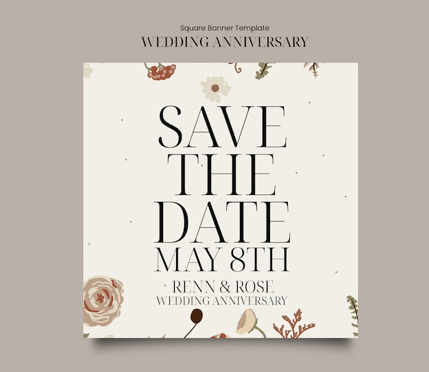 Floral wedding anniversary template