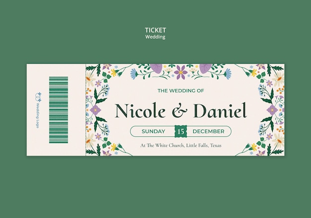 Floral wedding celebration template