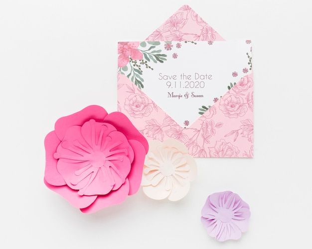 Floral wedding concept mock-up