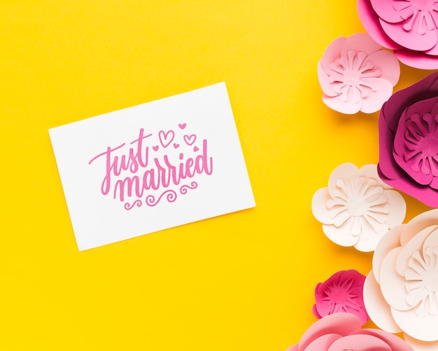 Floral wedding concept mock-up