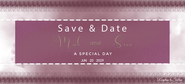 PSD floral wedding horizontal banner