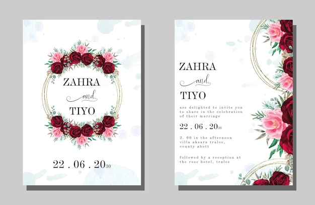 Floral Wedding Invitation Template PSD