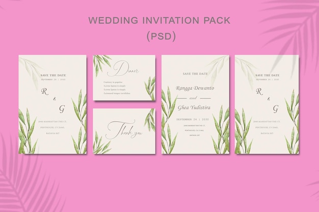 Floral Wedding Invitation Template psd