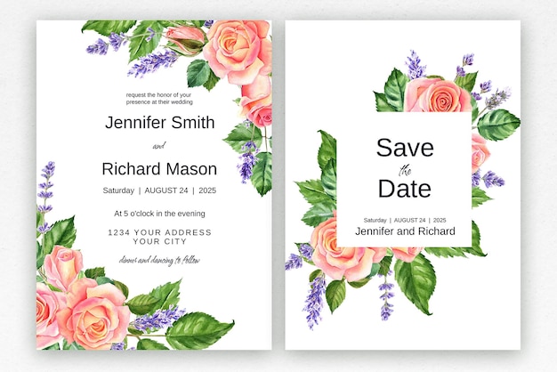 Floral wedding template Save the date