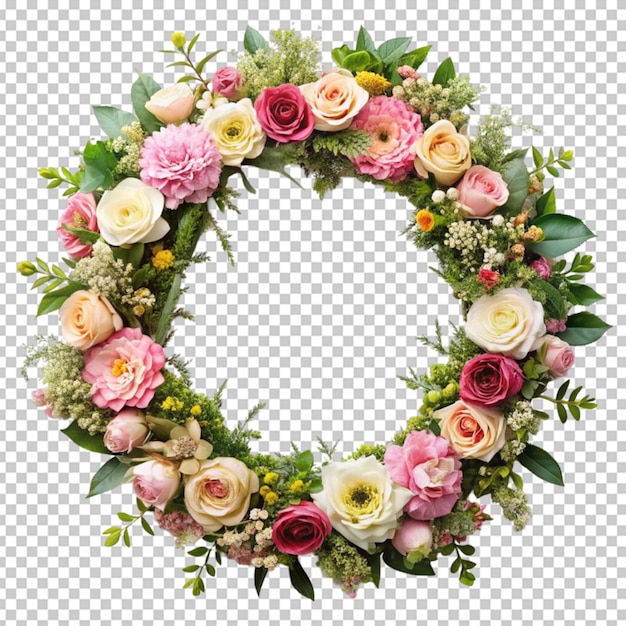 PSD floral wreath on transparent background