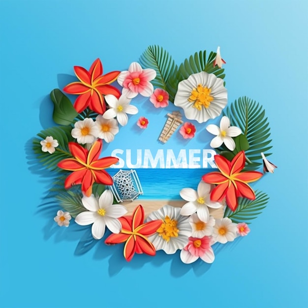 A floral wreath with the word summer on it