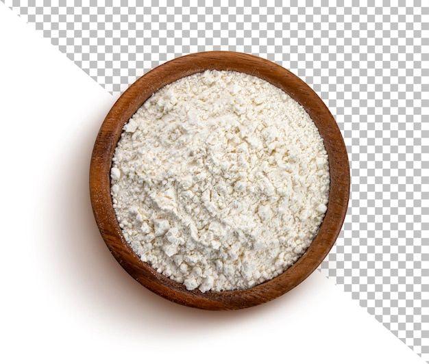 Flour isolated with clipping path top view