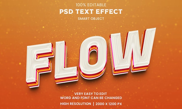 Flow 3d text effect