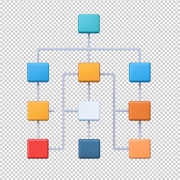 PSD a flowchart on white background