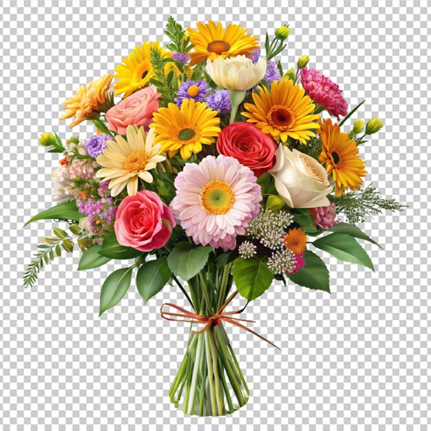 PSD flower bouquet isolated on transparent background