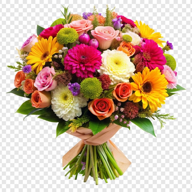 PSD flower bouquet isolated on transparent background