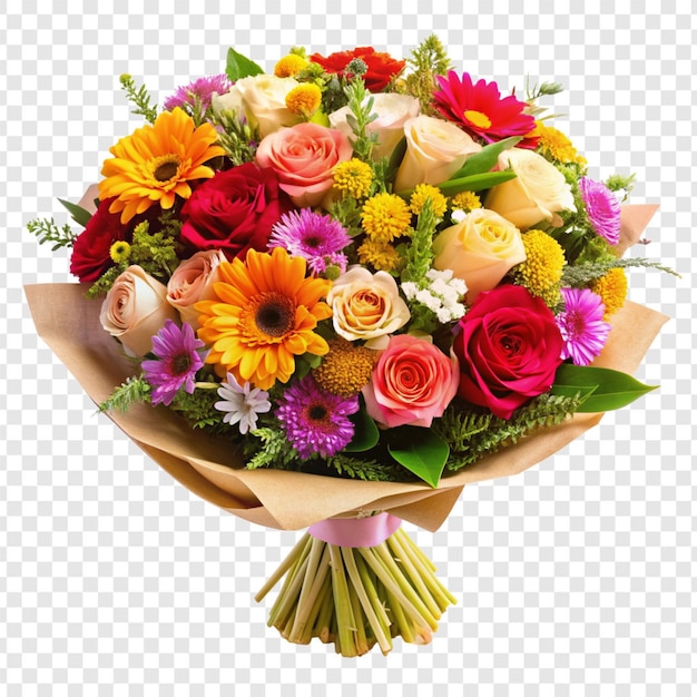 Flower bouquet isolated on transparent background