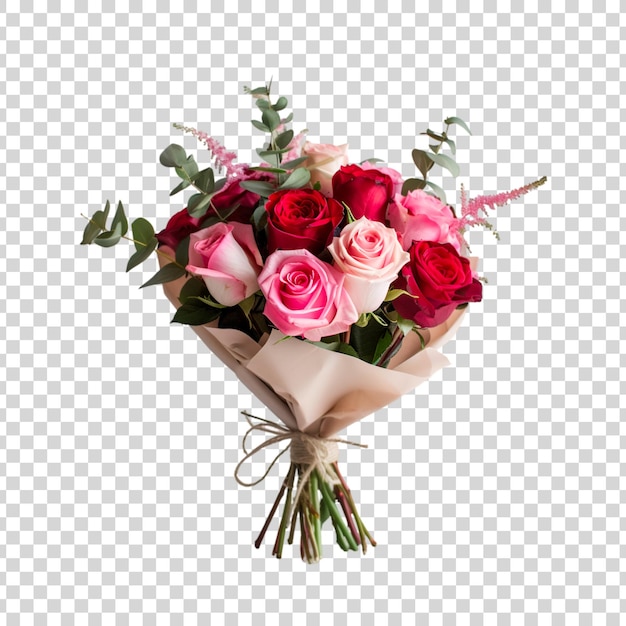 PSD flower bouquet isolated on transparent background