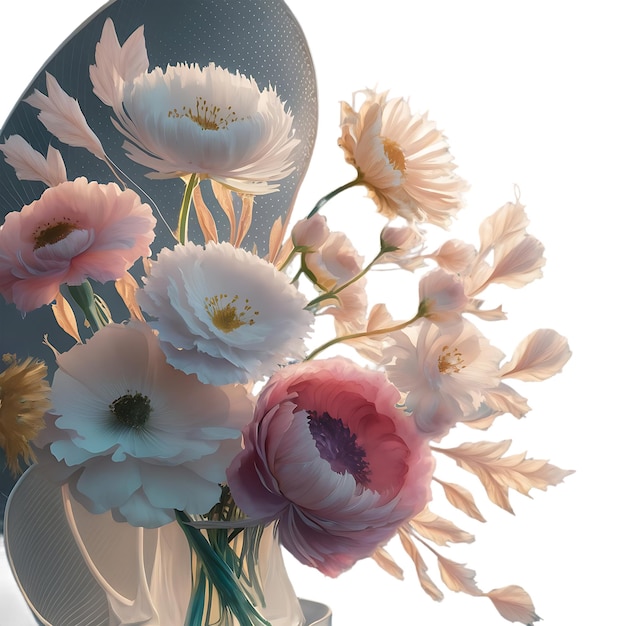 Flower bouquet on transparent background