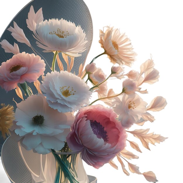 PSD flower bouquet on transparent background