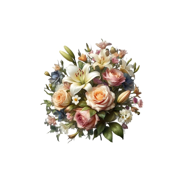 PSD flower bouquet on transparent background