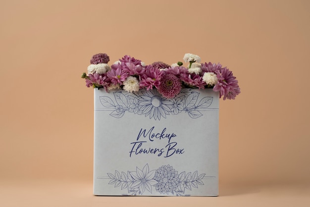 Flower box mockup design