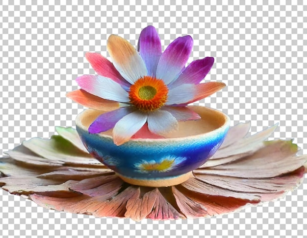 Flower from petals and pot saucer