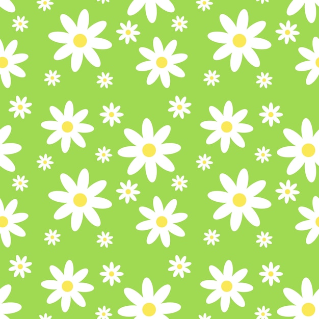 Flower on a green background repeating pattern