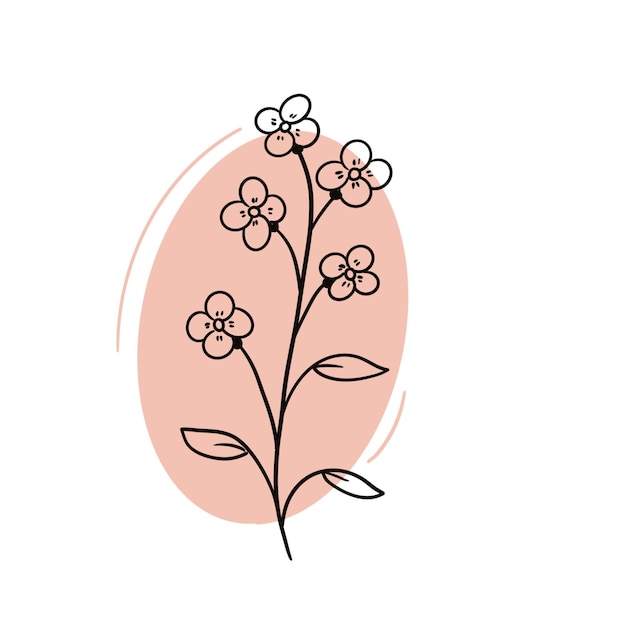 PSD flower hand draw doodle