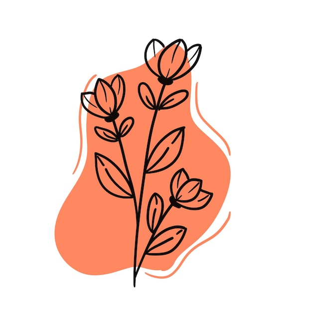 PSD flower hand draw doodle