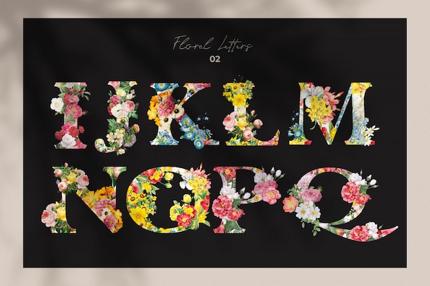 Flower Letters Set