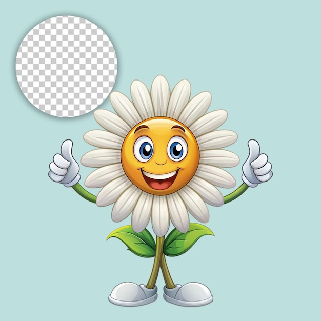 PSD a flower logo mascot on transparent background