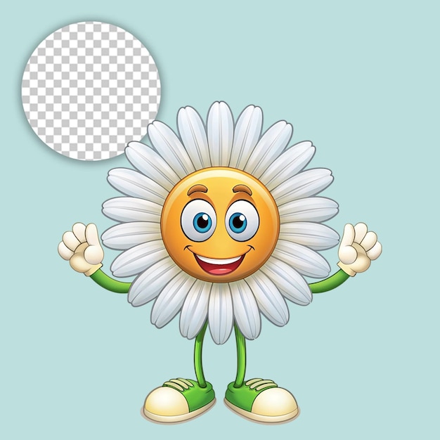 PSD a flower logo mascot on transparent background