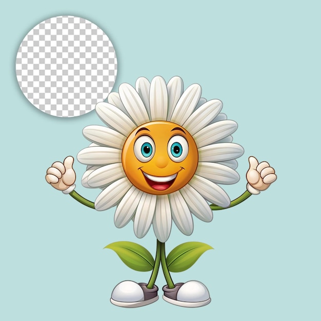 A flower logo mascot on transparent background