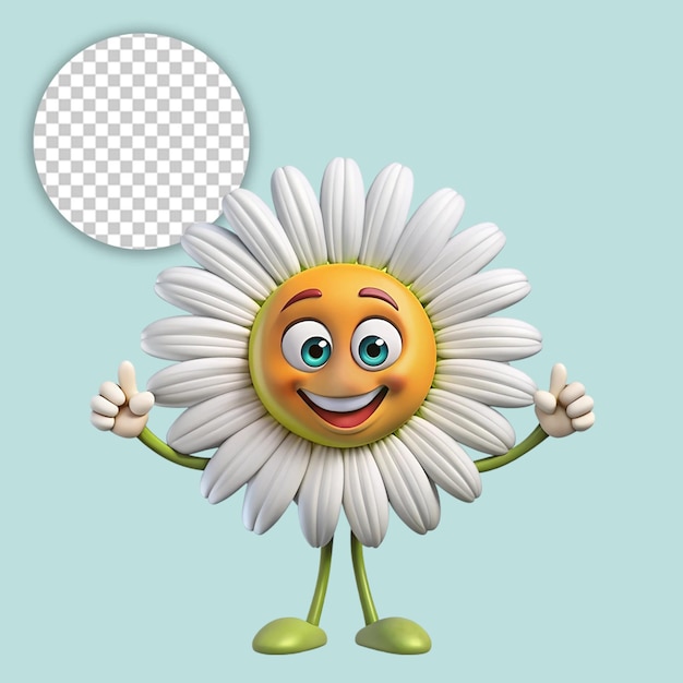 PSD a flower logo mascot on transparent background