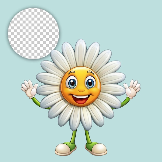 A flower logo mascot on transparent background