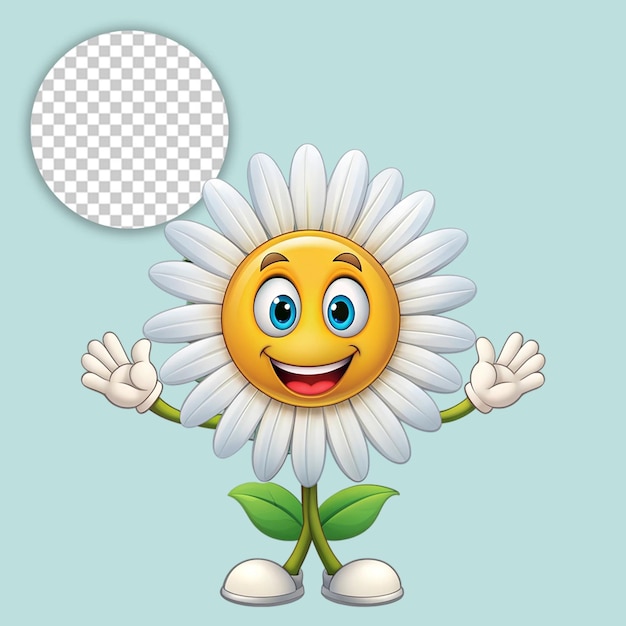 A flower logo mascot on transparent background