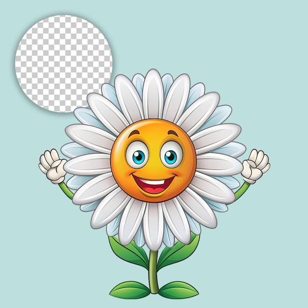 A flower logo mascot on transparent background