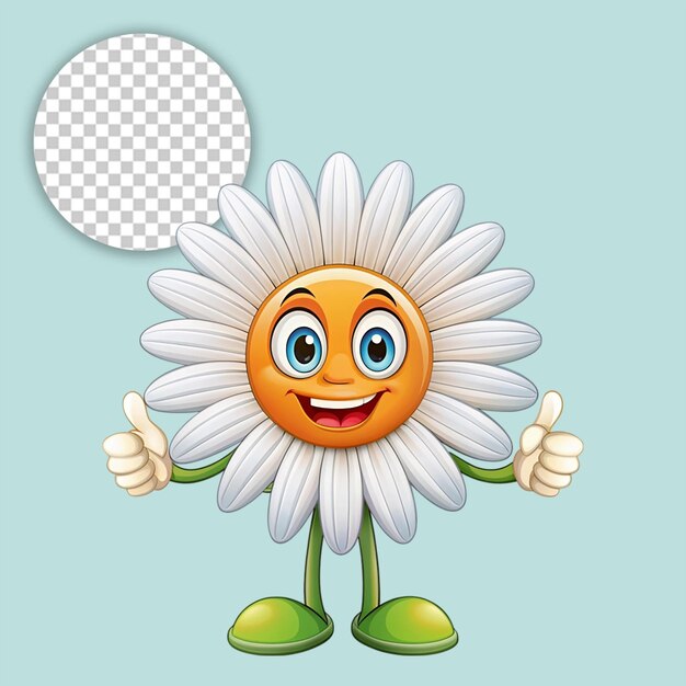 A flower logo mascot on transparent background