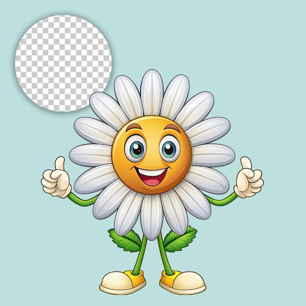 A flower logo mascot on transparent background