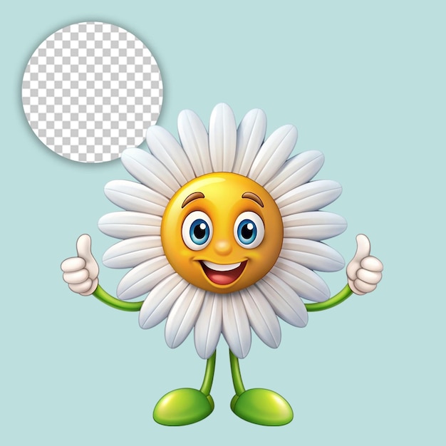 PSD a flower logo mascot on transparent background