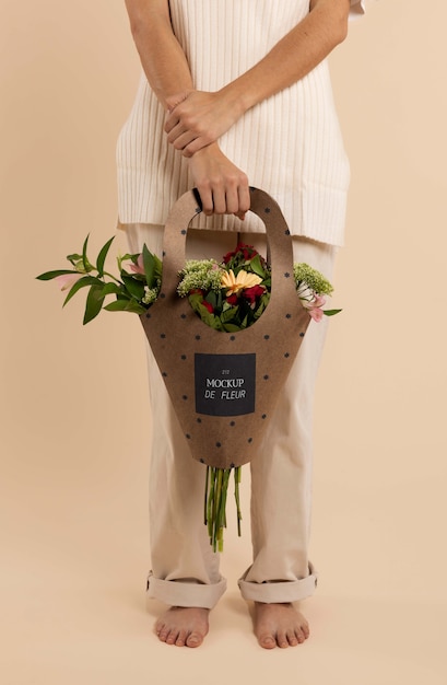 Flower packaging mockup design