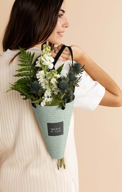 PSD flower packaging mockup design