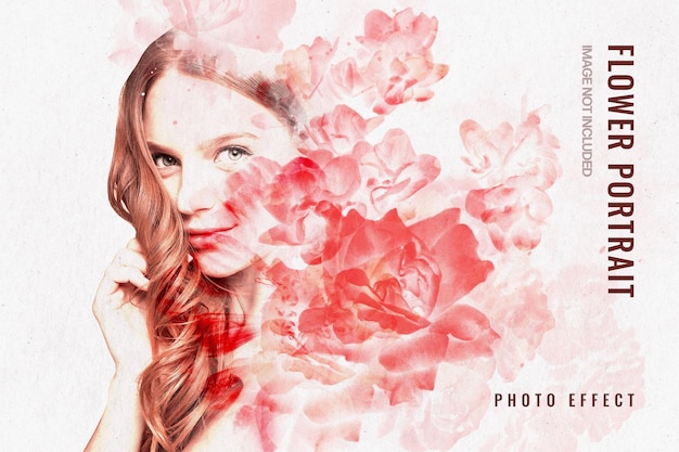 Flower portrait photo effect