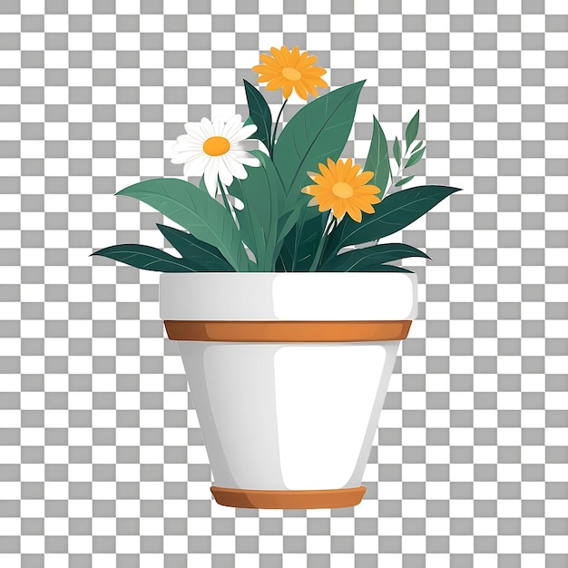 PSD flower pot isolated on transparent background