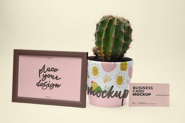 PSD flower pot mockup design